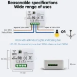 Wireless Smart Switch Light 433Mhz RF 86 Wall Panel Switch with Remote Control Mini Relay Receiver 220V Home Led Light Lamp Fan - Image 5