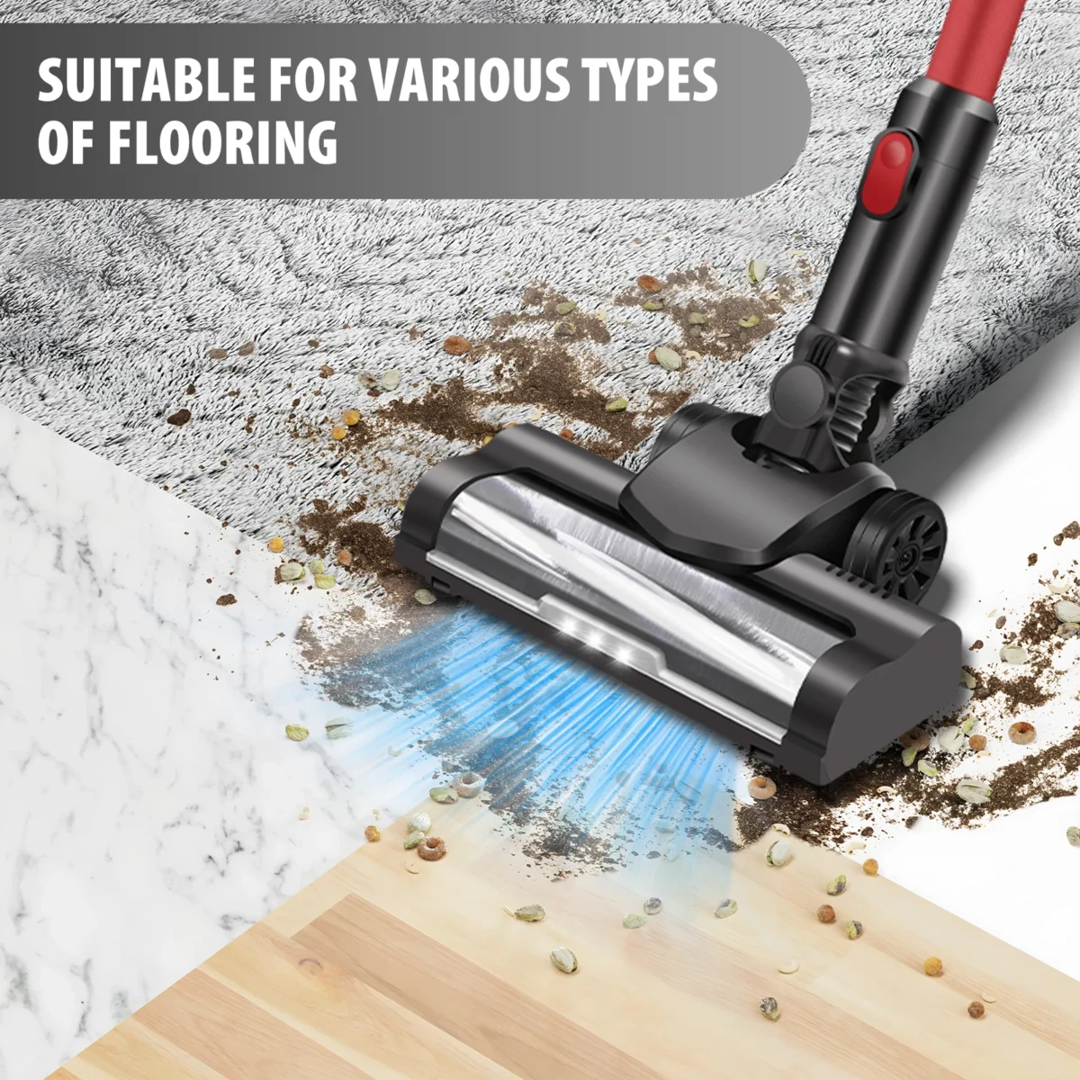 DayPlus Upgraded Cordless Vacuum Cleaner Dual Filtration, 15000Pa Multifunctional Upright Cordless Handheld Cleaner for Home Car - Image 2