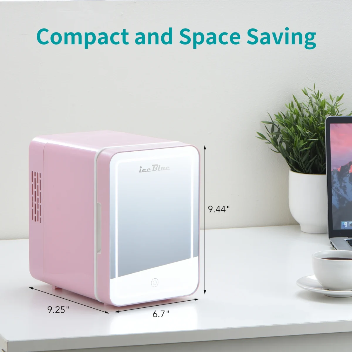 iceBlue 4L Mirror Mini Fridge Dual-Use Beauty Makeup Skincare Refrigerator AC/DC Cooler Warmer Beauty Refrigerator for Home Car - Image 6