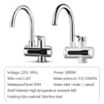 DMWD Tankless Electric Hot Water Heater Universal Hose Faucet Kitchen Instant Heating Tap Water Heater LED Temperature Display - Image 4