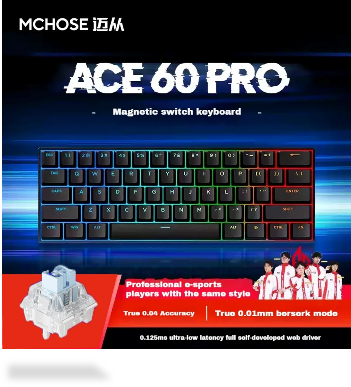 MCHOSE ACE68 ACE60Pro Magnetic Switch Keyboard Wired Mechanical Keyboard  Gaming Keyboard  8000Hz SOCD/Rs 128K Sampling Rate - Image 11