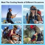 10000mAh Waist Fan Wearable Waist Fan 5 Speeds & Light 40H Hands-Free Cooling for Outdoor Jobsite Travel Long range for outdoor - Image 3