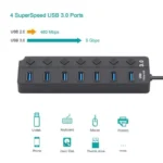 USB Port Hub 7 Ports USB Hub for PC, USB Splitter Extender with Individual On/Off Switches Compatible for MacBook，Indicador de p - Image 6