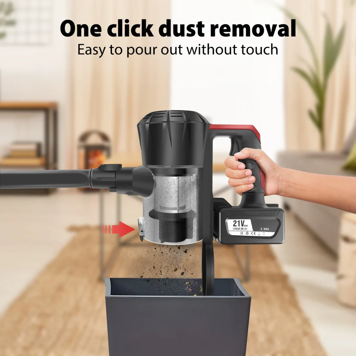 DayPlus Upgraded Cordless Vacuum Cleaner Dual Filtration, 15000Pa Multifunctional Upright Cordless Handheld Cleaner for Home Car - Image 3
