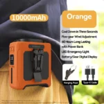 10000mAh Waist Fan Wearable Waist Fan 5 Speeds & Light 40H Hands-Free Cooling for Outdoor Jobsite Travel Long range for outdoor - Image 9