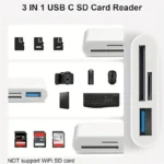 USB C To SD/TF Memory Card Reader, 3-in-1 USB C Card Read Compatible With iPhone 15 Pro iPad Mac MacBook Laptop Android,PC & Acc - Image 2