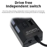 ⁦Coolcirc 7-Port USB 2.0 Switch Extension Hub - 1 to 7 USB Splitter for PC/Laptop/Desktop (Quick-Connect, Multi-Device Expansion)⁩ - الصورة ⁦5⁩