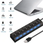 USB Hub 7-in-1 Adapter Multi Ports Use Power Adapter Extensor USB 2.0 PC Computer Accessories Switch USB for Pc Usb Port Laptop - Image 5