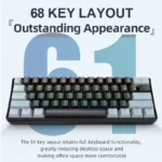 APAYADO K61 Mini Mechanical RGB Keyboard,Wired,61 Keys, Black/White , Red/Blue Switch for Gaming,60% Portable,PC/laptop - Image 3