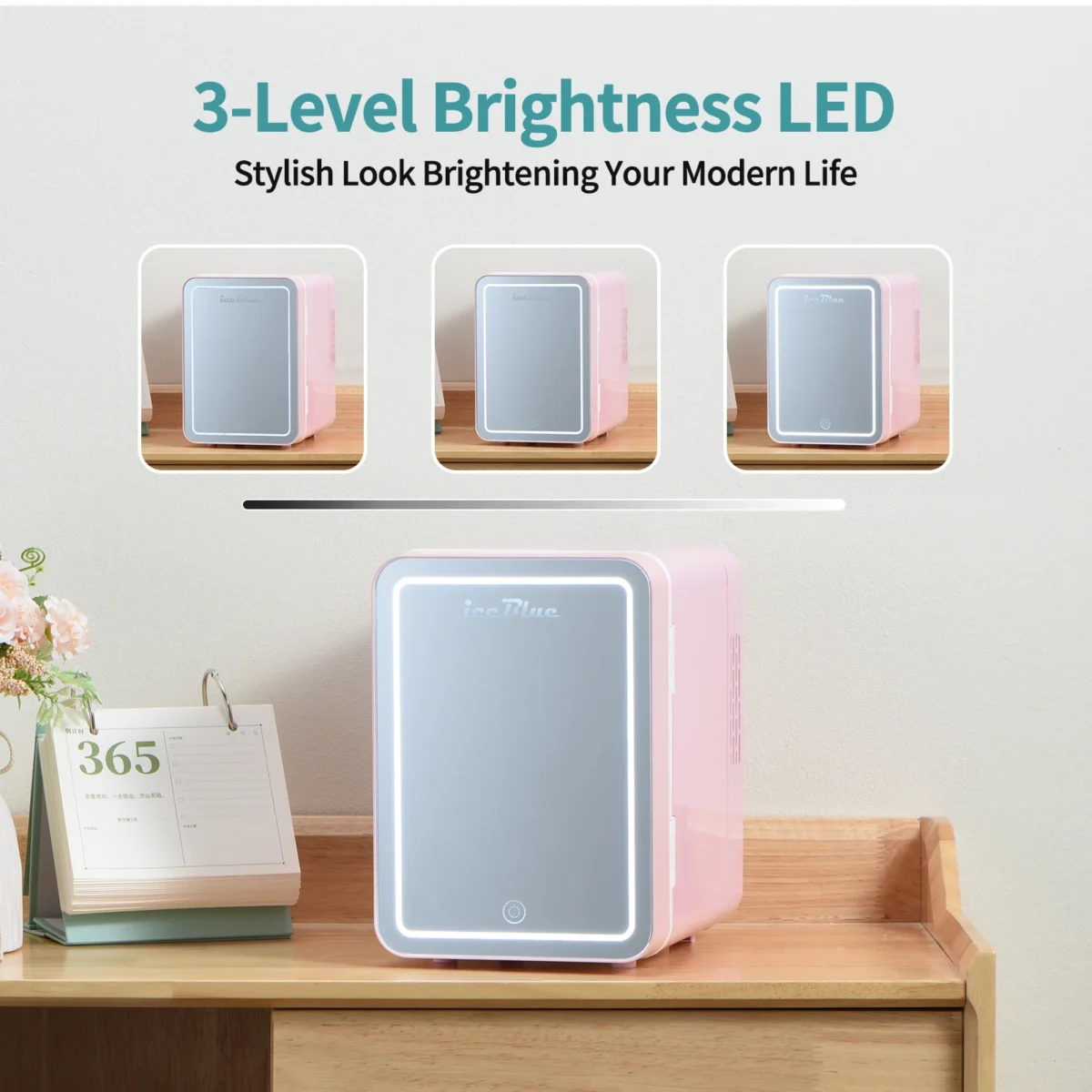 iceBlue 4L Mirror Mini Fridge Dual-Use Beauty Makeup Skincare Refrigerator AC/DC Cooler Warmer Beauty Refrigerator for Home Car - Image 5