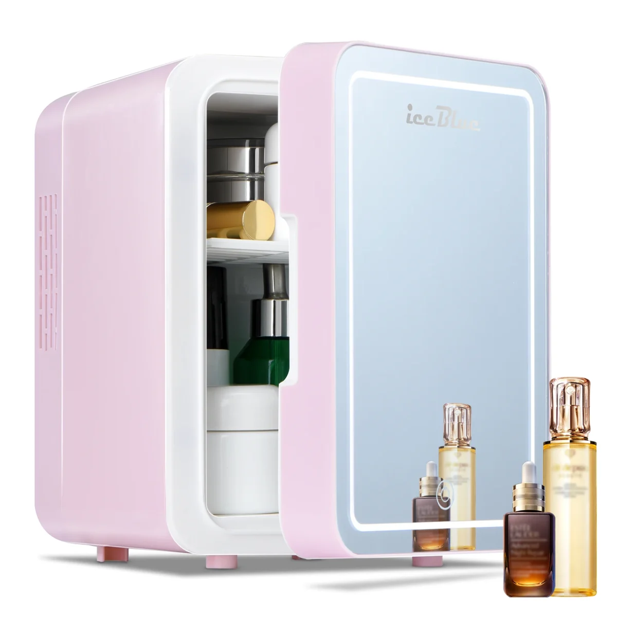 iceBlue 4L Mirror Mini Fridge Dual-Use Beauty Makeup Skincare Refrigerator AC/DC Cooler Warmer Beauty Refrigerator for Home Car - Image 1