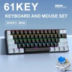 APAYADO K61 Mini Mechanical RGB Keyboard,Wired,61 Keys, Black/White , Red/Blue Switch for Gaming,60% Portable,PC/laptop - Image 2