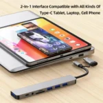 8 In 2 USB-C Hub With 3.0 SD/TF Card Reader Multi-Port Adapter For Laptop Tablet And Phone TypeC Docking Station For Office Work - Image 5