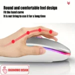 Wireless Mouse Gaming Mouse Backlight USB Compatible RGB Rechargeable Mice Silent Backlit Ergonomic Gaming Mouse for Laptop PC - Image 5