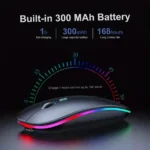 Wireless Mouse Gaming Mouse Backlight USB Compatible RGB Rechargeable Mice Silent Backlit Ergonomic Gaming Mouse for Laptop PC - Image 3