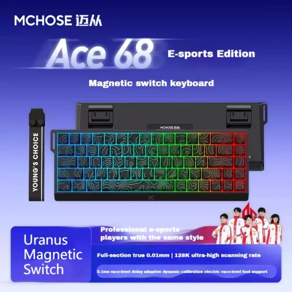 MCHOSE ACE68 ACE60Pro Magnetic Switch Keyboard Wired Mechanical Keyboard  Gaming Keyboard  8000Hz SOCD/Rs 128K Sampling Rate