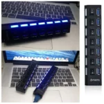 Coolcirc High Speed 7 Ports USB HUB 2.0 Adapter Expander Multi USB Splitter Multiple Extender with LED Lamp Switch for PC Laptop - Image 4