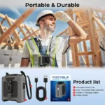 10000mAh Waist Fan Wearable Waist Fan 5 Speeds & Light 40H Hands-Free Cooling for Outdoor Jobsite Travel Long range for outdoor - Image 4