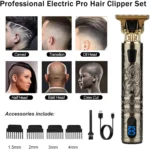 T9 LCD Electric Hairdresser Oil Shaving Head Electric Pusher Carving Electric Pusher Clipper Hair Precision Trimmer for Men Care - Image 4