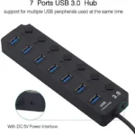 USB Port Hub 7 Ports USB Hub for PC, USB Splitter Extender with Individual On/Off Switches Compatible for MacBook，Indicador de p - Image 5