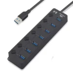 USB Port Hub 7 Ports USB Hub for PC, USB Splitter Extender with Individual On/Off Switches Compatible for MacBook，Indicador de p - Image 2