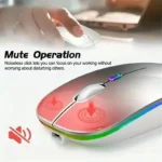 Wireless Mouse Rechargeable Silent LED Backlit Mice PC Laptop Computer Mous 2.4Ghz Receiver Bluetooth Dual Mode Optical Mice - Image 3