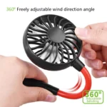 Best Seller Wearable Leafless Fan USB Rechargeable Bladeless Cooling Mini Foldable Portable Travel Sports Neck Fan - Image 5