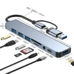 8 In 2 USB-C Hub With 3.0 SD/TF Card Reader Multi-Port Adapter For Laptop Tablet And Phone TypeC Docking Station For Office Work - Image 8