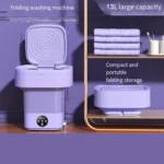 13L Ultrasonic Big Capacity Folding Washing Machine  With Drain Basket  For Apartment Travel Underwear Portable Mini Washer EU - Image 4