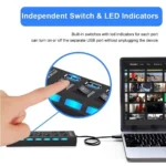 USB Hub 7-in-1 Adapter Multi Ports Use Power Adapter Extensor USB 2.0 PC Computer Accessories Switch USB for Pc Usb Port Laptop - Image 3