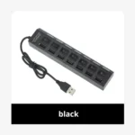 Coolcirc High Speed 7 Ports USB HUB 2.0 Adapter Expander Multi USB Splitter Multiple Extender with LED Lamp Switch for PC Laptop - Image 7