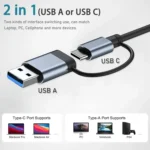 8 In 2 USB-C Hub With 3.0 SD/TF Card Reader Multi-Port Adapter For Laptop Tablet And Phone TypeC Docking Station For Office Work - Image 2