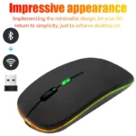 Tablet Phone Computer Bluetooth Wireless Mouse Charging Luminous 2.4G USB Wireless Mouse Portable Mouse - Image 2
