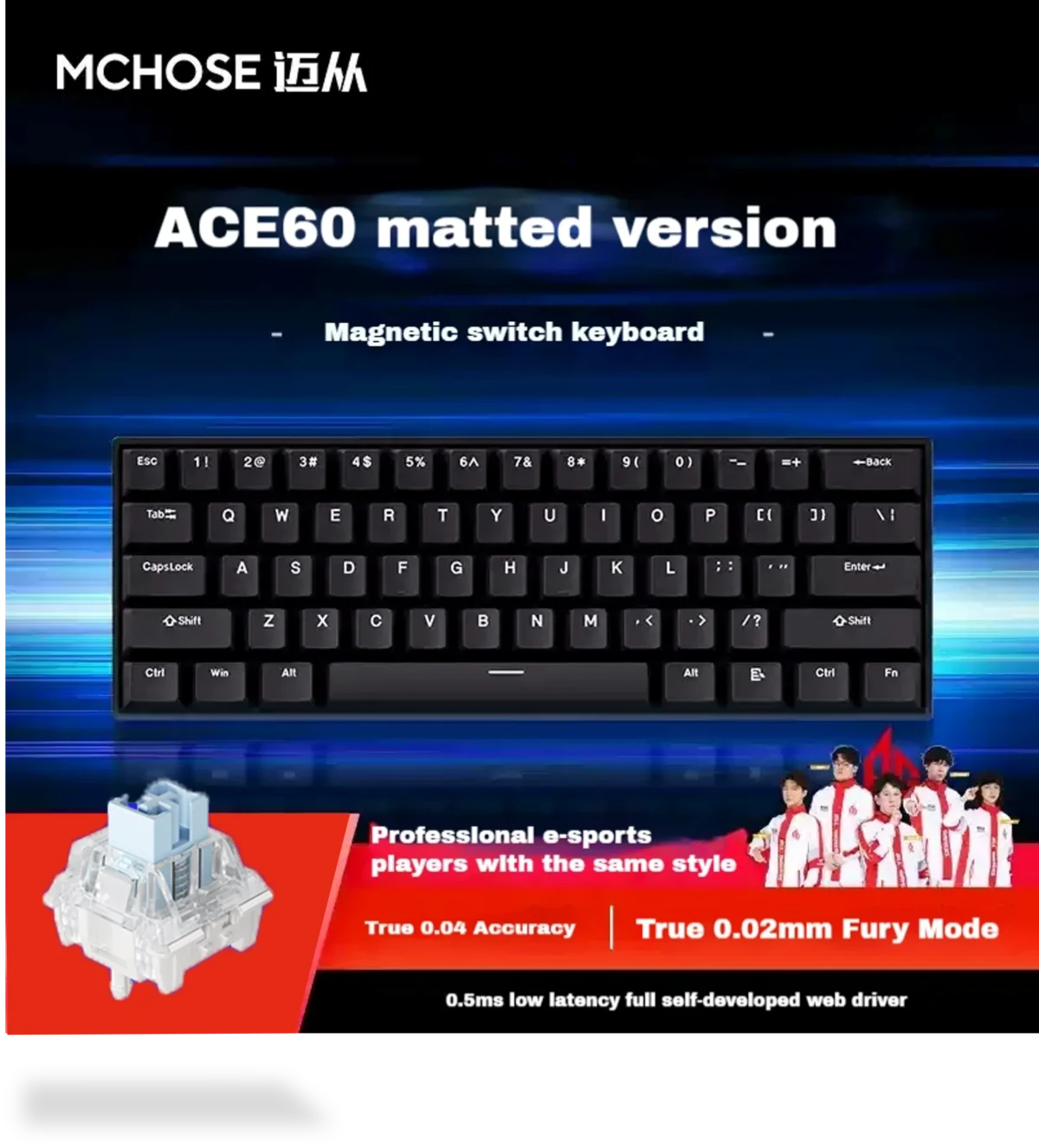 MCHOSE ACE68 ACE60Pro Magnetic Switch Keyboard Wired Mechanical Keyboard  Gaming Keyboard  8000Hz SOCD/Rs 128K Sampling Rate - Image 9