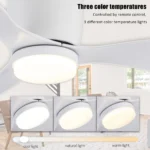 IRALAN Ceiling Fan With Light, 6-speed choice, Reversible DC motor, 3CCT, Dimmable, Whisper, Easy Install, black/White/Wood - Image 3