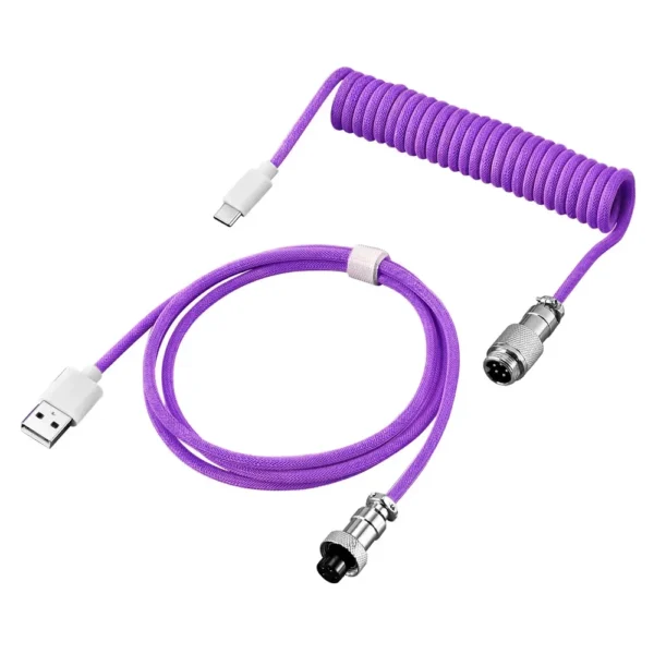 Mechanical Keyboard Coiled Cable, Type-C USB Port, Aviator Coiling Cable for Gaming and Desktop Computers