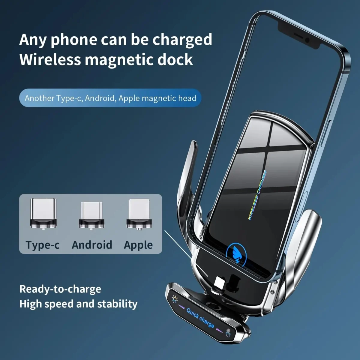 Wireless Charger Car Phone Holder Stand 15W Fast Charging Station For iPhone Xiaomi Samsung Huawei Magnetic Wireless Car Charger - Image 5