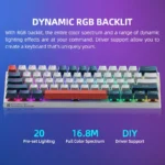 Machenike K500-B61 Mini Mechanical Keybaord 60% Form Factor 61Keys Gaming Keybaord Wired Full Key Hot-Swappable RGB Backlit - Image 6