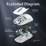 Attack Shark X6 Bluetooth Mouse , PixArt PAW3395, Tri-Mode Connection, RGB Touch Magnetic Charging Base, Macro Gaming Mouse - Image 6