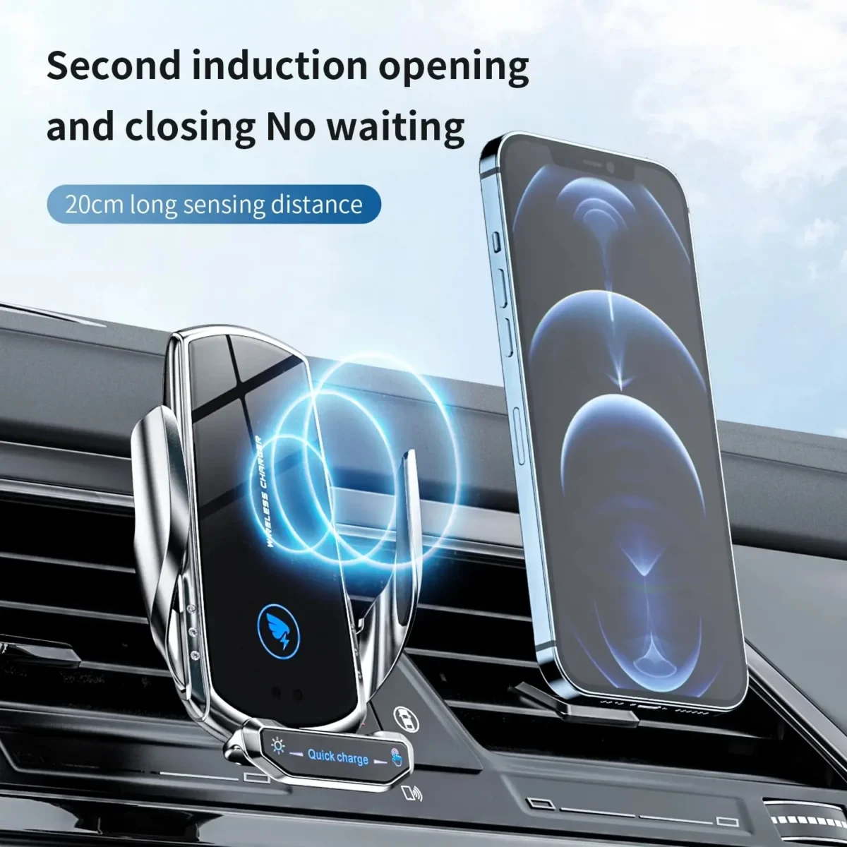 Wireless Charger Car Phone Holder Stand 15W Fast Charging Station For iPhone Xiaomi Samsung Huawei Magnetic Wireless Car Charger - Image 6