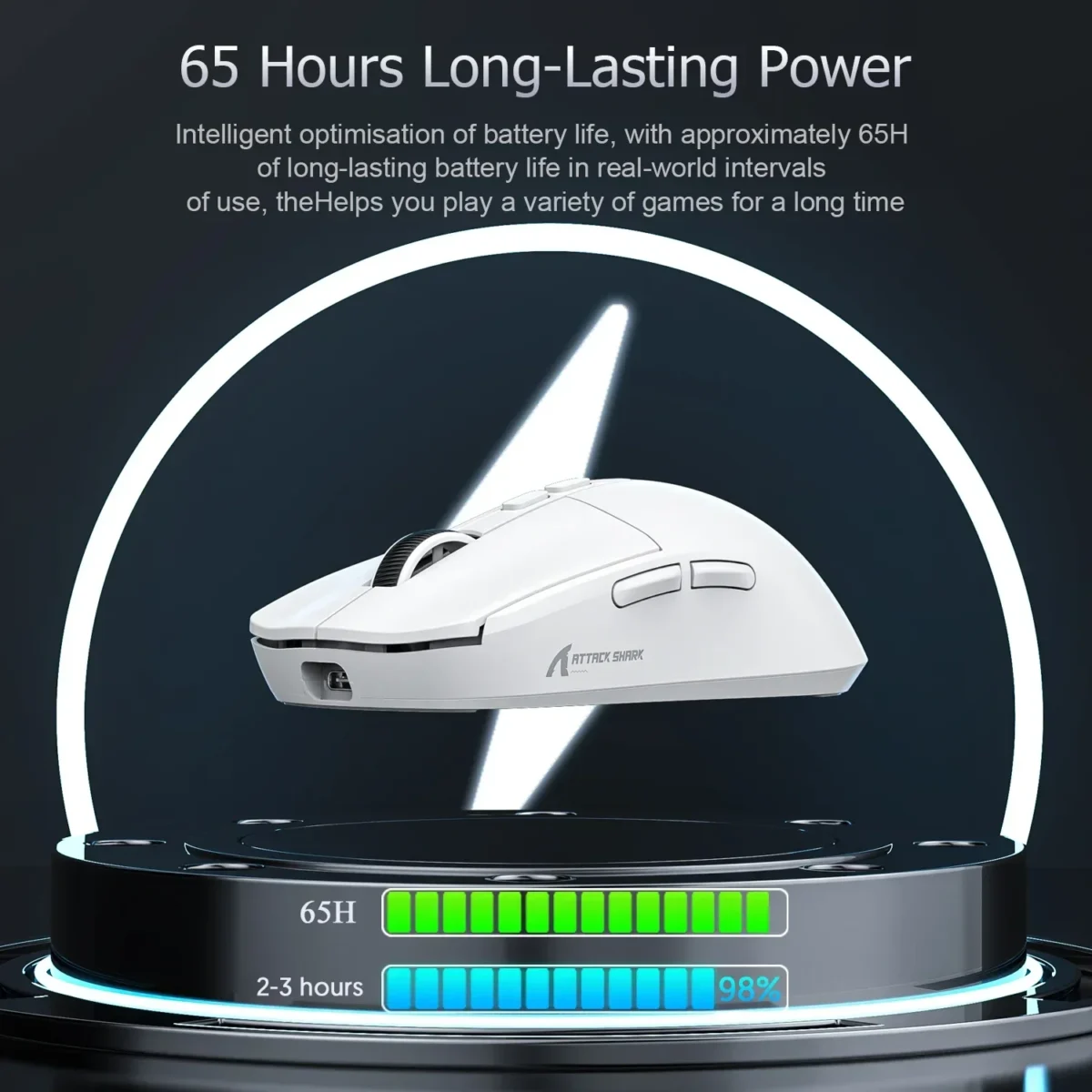Attack Shark X6 Bluetooth Mouse , PixArt PAW3395, Tri-Mode Connection, RGB Touch Magnetic Charging Base, Macro Gaming Mouse - Image 4